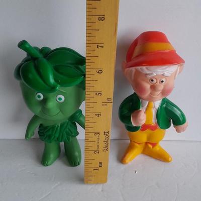 Vintage Sprout Vinyl Doll Jolly Green Giant 1970s Sprout and Ernie Keebler Elf Vinyl Doll / figure