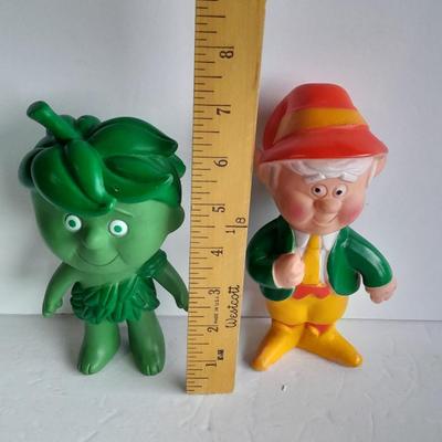 Vintage Sprout Vinyl Doll Jolly Green Giant 1970s Sprout and Ernie Keebler Elf Vinyl Doll / figure