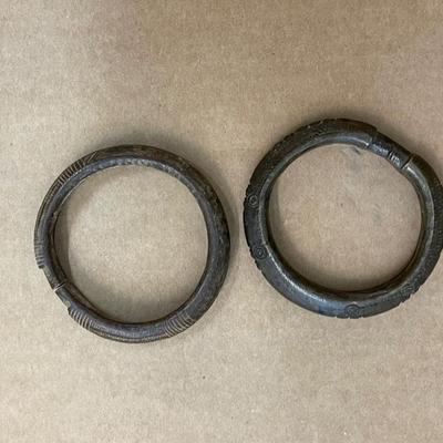 Antique African Currency Bracelets-Set of Two