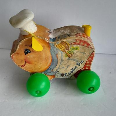 Fisher Price Piggly Wiggly and wooden Derby car