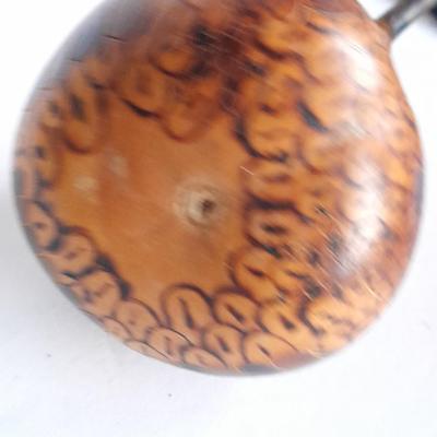 Hand Carved Peruvian Folk Art Dried Gourd Decorative Handmade Bird And "The Blue Jay" Plate with COA