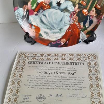 Franklin Mint plates with COA "The Professor" "Getting to Know you" and "The Tyeoon"