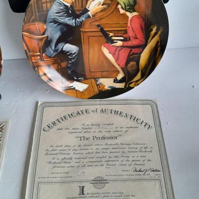 Franklin Mint plates with COA "The Professor" "Getting to Know you" and "The Tyeoon"