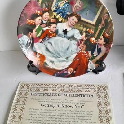 Franklin Mint plates with COA "The Professor" "Getting to Know you" and "The Tyeoon"