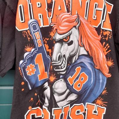 Two Bronco's T-shirts Size XL Orange Crush