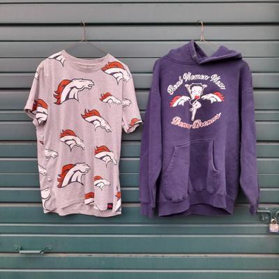 Betty Boop Bronco's Hoodie and Bronco's T-shirt Size Large