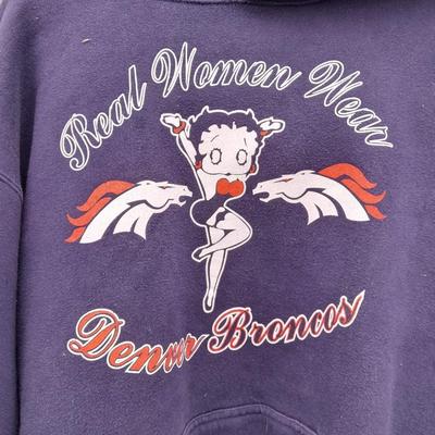 Betty Boop Bronco's Hoodie and Bronco's T-shirt Size Large