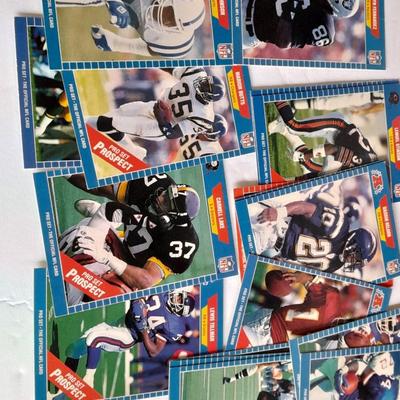 Superbowl Poster and a small box of Football Trading Sports cards