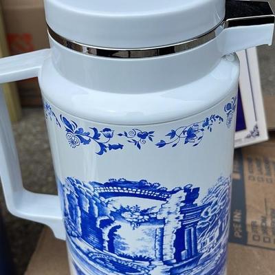 NEW Spode Blue Italian 11â€ Hot or Cold Thermal Carafe