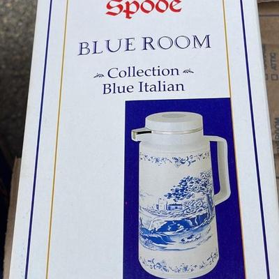 NEW Spode Blue Italian 11â€ Hot or Cold Thermal Carafe