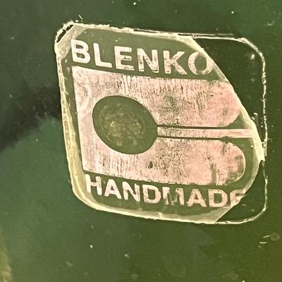 BLENKO HANDMADE GREEN GLASS PITCHER