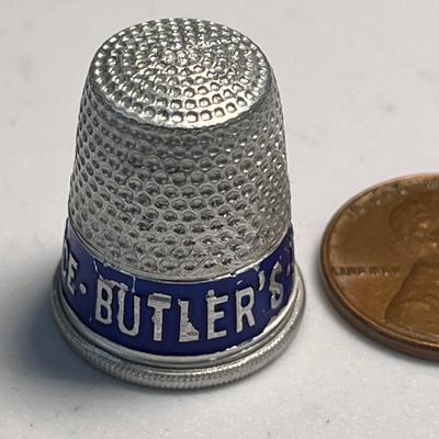 OLD ADVERTISING THIMBLE â€œBUTLERS QUALITY & SERVICEâ€