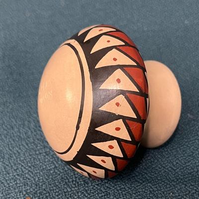 SOUTHWEST INDIAN SMALL PAINTED CLAY POT ROSA ORTIZ