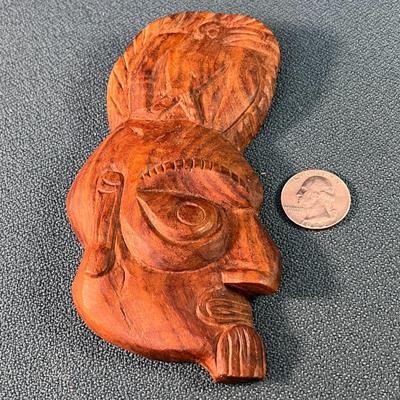 SMALL CARVED WOOD AFRICAN? WALL PLAQUE