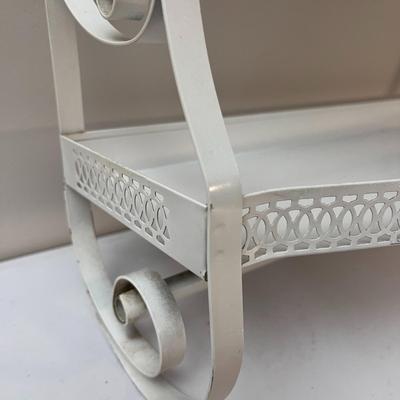 VINTAGE ALL METAL BATHROOM SHELF SCROLL DESIGN