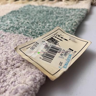 NEW w/TAG FLUFFY COTTON PASTEL RUG MADE IN INDIA
