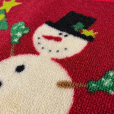 LIKE NEW CHRISTMAS SNOWMAN RUG DOOR MAT LATEX BACK