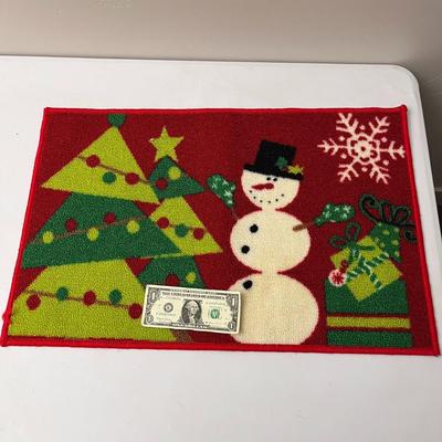 LIKE NEW CHRISTMAS SNOWMAN RUG DOOR MAT LATEX BACK