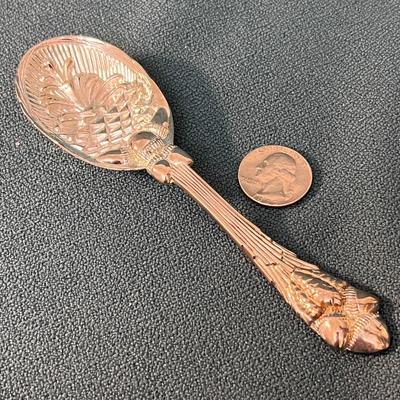FANCY SILVER PLATED SPOON INTRICATE ACORN PATTERN