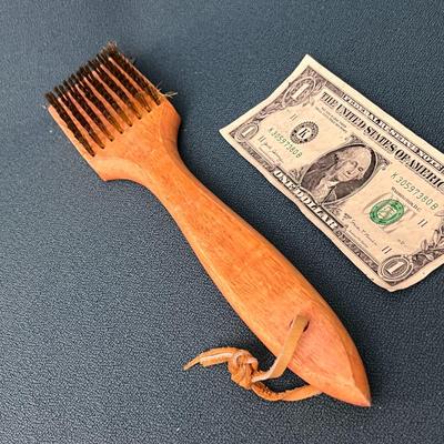 GRILL SCRAPER CLEANER TOOL w/ BRASS BRISTLE BRUSH