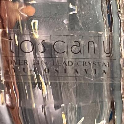 PAIR OF â€œTOSCANYâ€ LEAD CRYSTAL CHUNKY VOTIVES