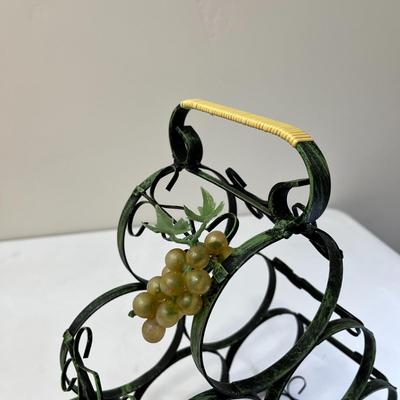 METAL WINE RACK FUN ORNAMENTAL HOLDS 7 BOTTLES