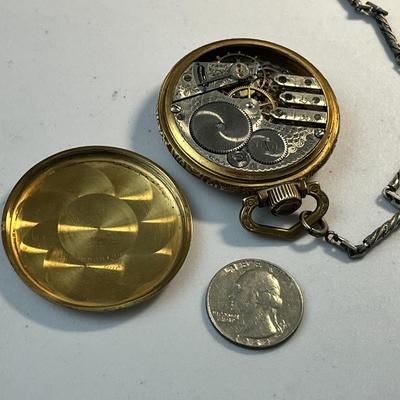 ANTIQUE ELGIN POCKET WATCH ON CHAIN