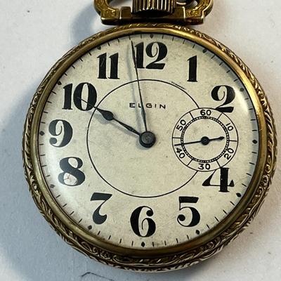 ANTIQUE ELGIN POCKET WATCH ON CHAIN