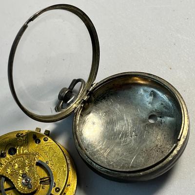 OLD TIME POCKET WATCH IN SILVER CASE