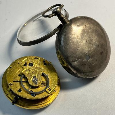 OLD TIME POCKET WATCH IN SILVER CASE