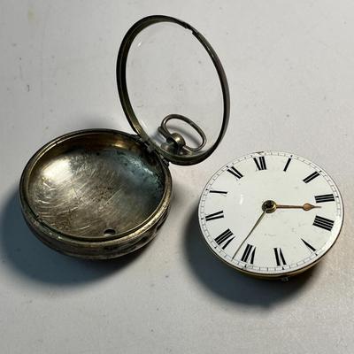 OLD TIME POCKET WATCH IN SILVER CASE