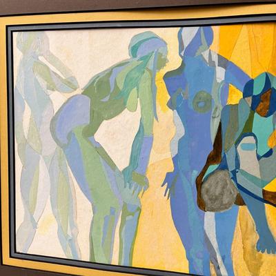 ORIG. ARTWORK NUDES ABSTRACT PAINTING by MIRIAM BOROFF