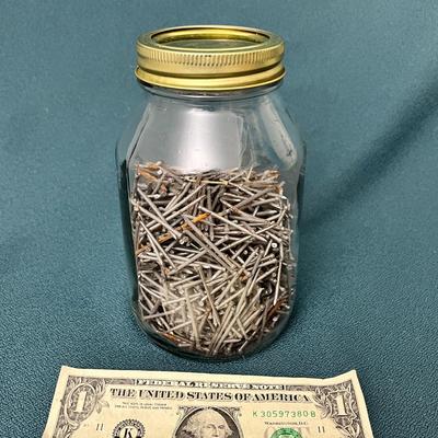QUART JAR OF FINISHING NAILS 
