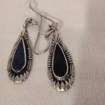 Vintage Lapis Lazuli 925 Earrings