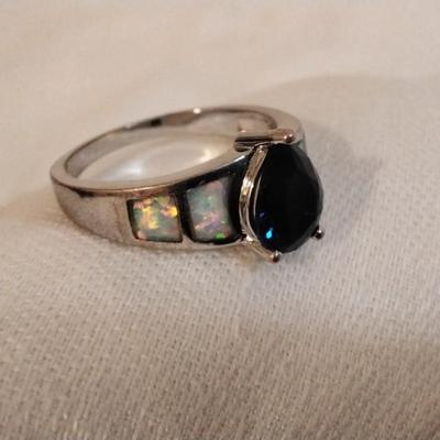 Vintage Sapphire And Opal 925 Ring Size 9