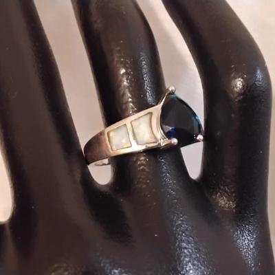 Vintage Sapphire And Opal 925 Ring Size 9