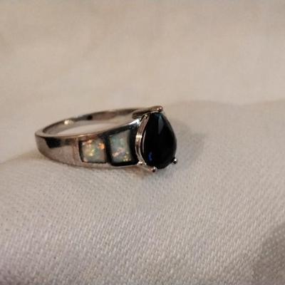 Vintage Sapphire And Opal 925 Ring Size 9