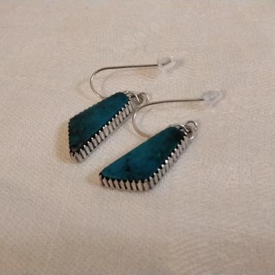 Running Bear Navajo Turquoise 925 Earrings