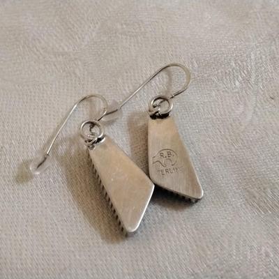 Running Bear Navajo Turquoise 925 Earrings