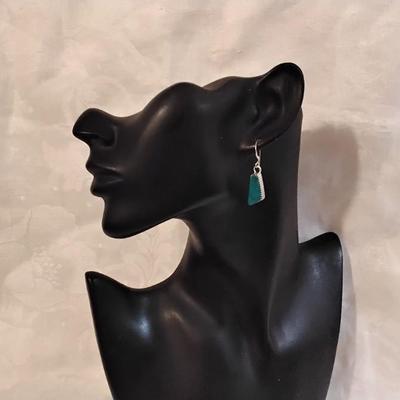 Running Bear Navajo Turquoise 925 Earrings