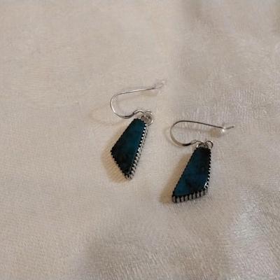 Running Bear Navajo Turquoise 925 Earrings