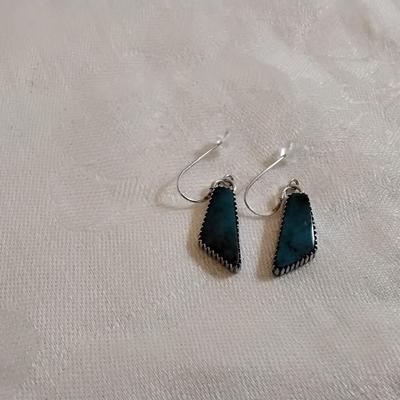 Running Bear Navajo Turquoise 925 Earrings