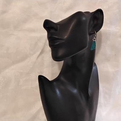 Running Bear Navajo Turquoise 925 Earrings