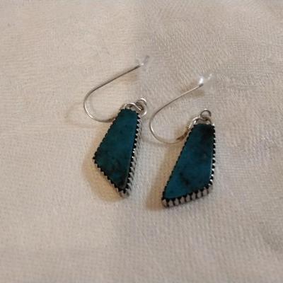 Running Bear Navajo Turquoise 925 Earrings