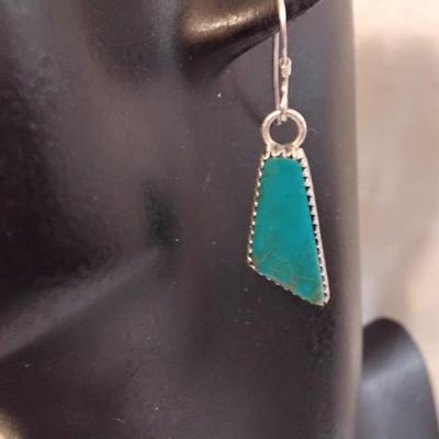 Running Bear Navajo Turquoise 925 Earrings