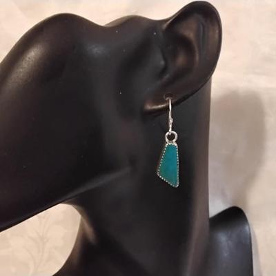 Running Bear Navajo Turquoise 925 Earrings