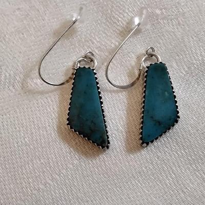 Running Bear Navajo Turquoise 925 Earrings