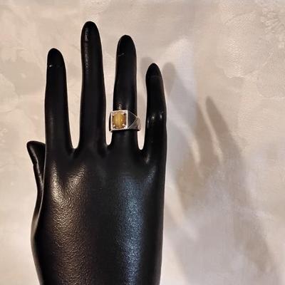 Vintage Rare Yellow Tigers Eye 925 Ring Size 5.5