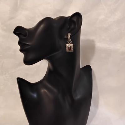 Antique Garnet and Marcasite 925 Earrings
