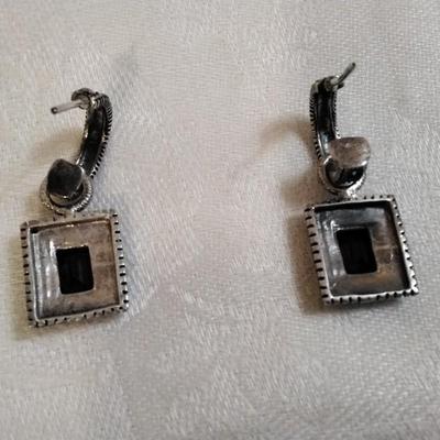 Antique Garnet and Marcasite 925 Earrings